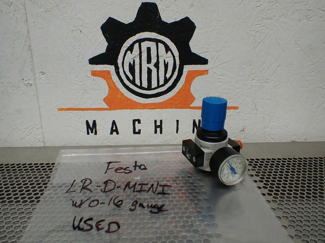 Festo LR-1/4-D-MINI-N & LR-D-MINI Regulator With Gauge 0-16bar 0-220PSI Used