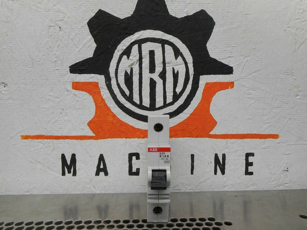 ABB S271 K1,6A Circuit Breaker 1.6A 1 Pole 230/400 277/480VAC Used With Warranty