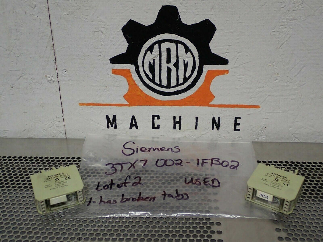 Siemens 3TX7 002-1FB02 Relay Interface Modules 24V AC/DC 1-250V AC/DC (Lot of 2)