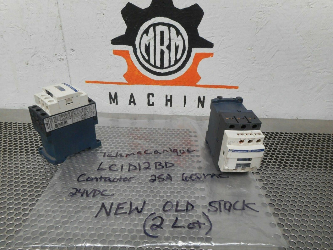 Telemecanique LC1D12BD Contactor 25A 600VAC 24VDC New Old Stock (Lot of 2)