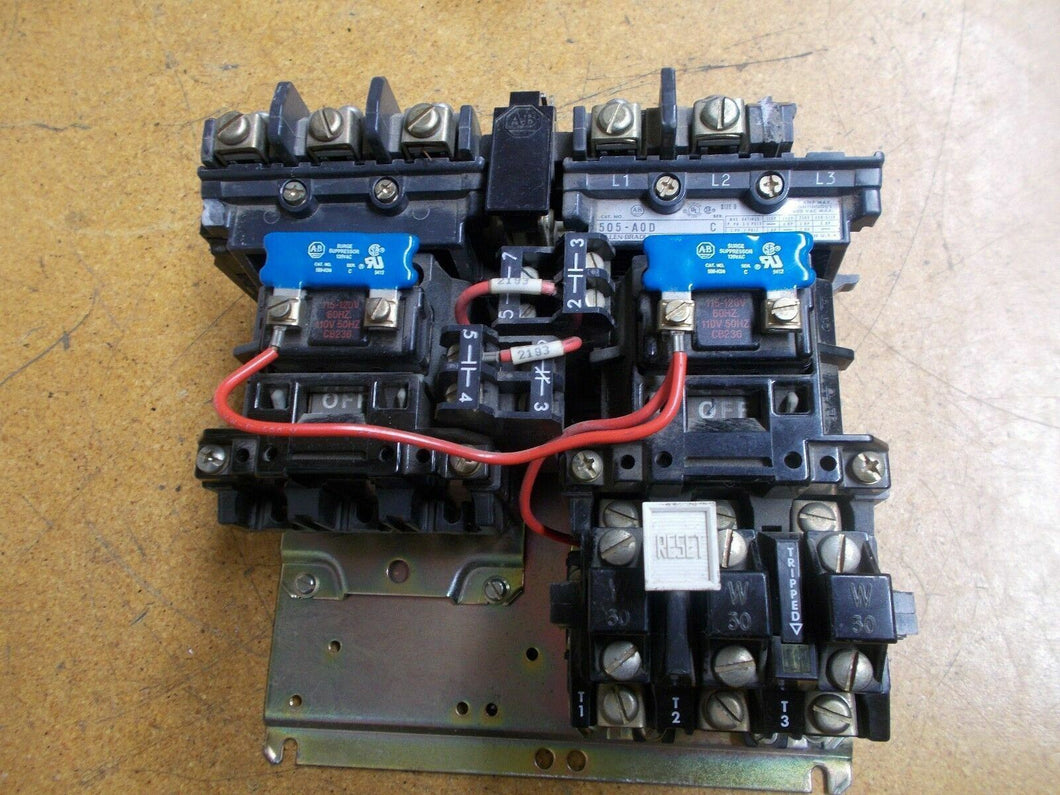 Allen Bradley 505-AOD Ser C Contactor 18A 600VAC With 42185-800-01 Relay