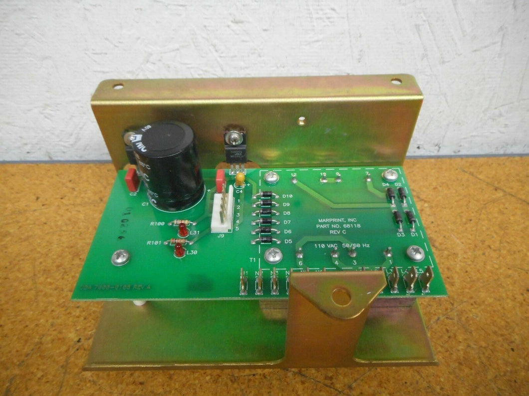 MARPRINT 68118 Rev C. Power Supply 110VAC 50/60Hz CDA 7000-0108 New Old Stock
