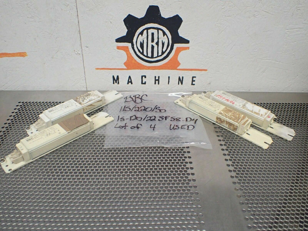 BBC 115/220/50 15-120/22SF58-D4 Ballasts Used With Warranty (Lot of 4)