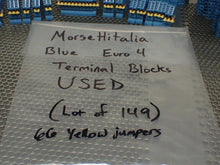 Load image into Gallery viewer, Morsettitalia Euro 4 Blue (149) Terminal Blocks W/ (66) Yellow Jumpers Used
