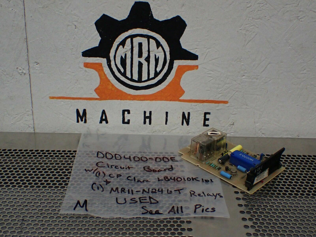 ITT 000400-00E Circuit Board W/ (1) Clare LB4010K101 (1) MR11-N246 Relays Used