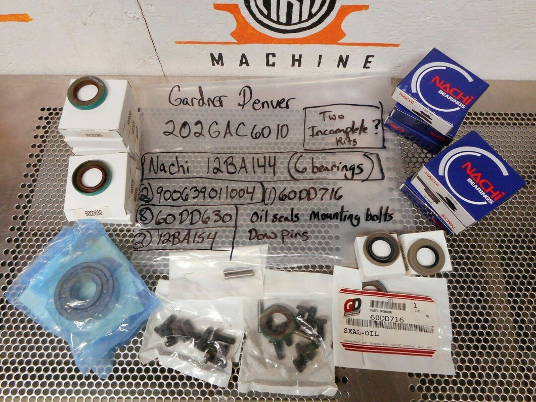 Gardner Denver 202GAC6010 Overhaul Kits (2 Incomplete Kits) New Old Stock