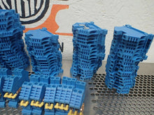 Load image into Gallery viewer, Morsettitalia Euro 4 Blue (149) Terminal Blocks W/ (66) Yellow Jumpers Used
