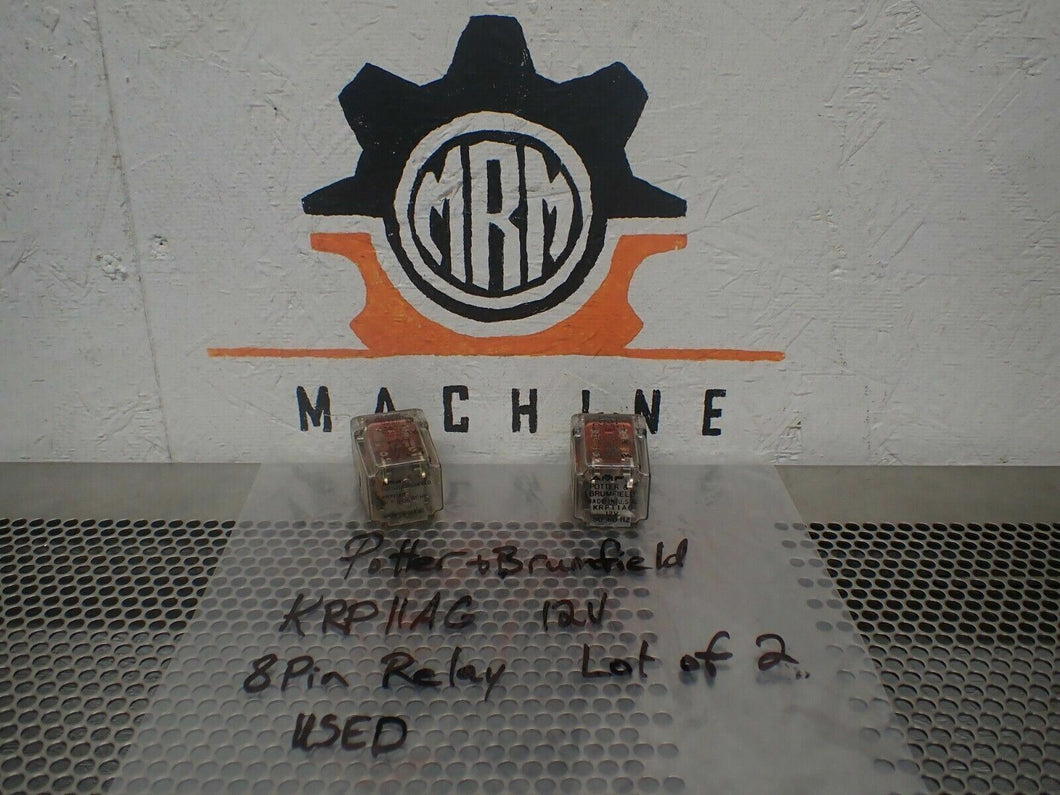 Potter & Brumfield KRP11AG 12V 8 Pin Relays Used With Warranty (Lot of 2)