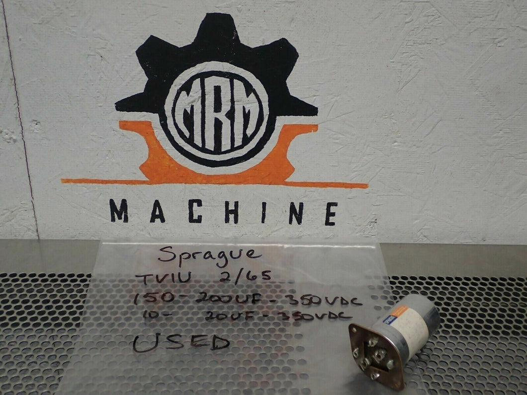 Sprague TV1U 2/65 150-200UF 350VDC 10-20UF 350VDC Used With Warranty
