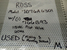 Load image into Gallery viewer, ROSS 7076A6301 Pneumatic Valve With 766B93 Coil 115V 60Hz Used With Warranty
