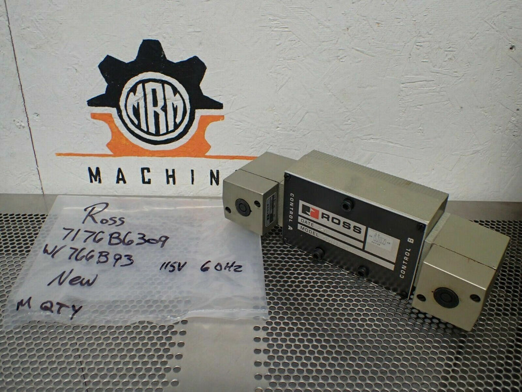 ROSS 7176B6309 Solenoid Valve With 766B93 Solenoid Coils 115V 60Hz New Old Stock