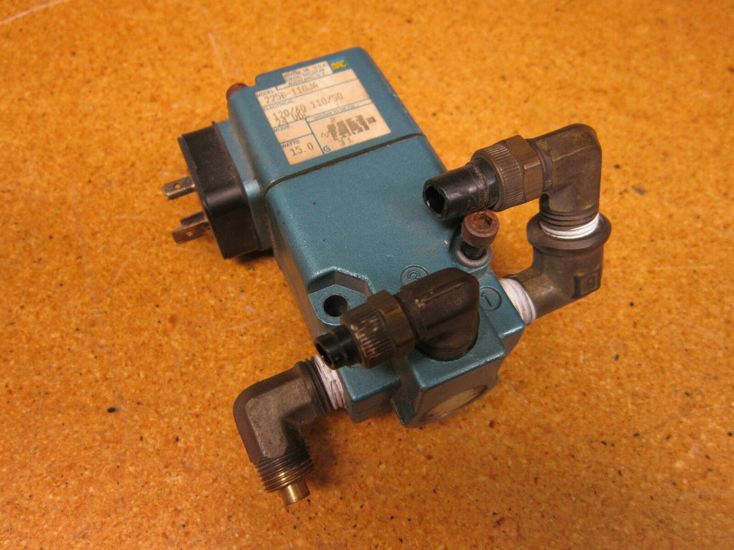 MAC Valves 225B-110JA Solenoid Valve 24/110/120VDC 6/14/15W Used With Warranty
