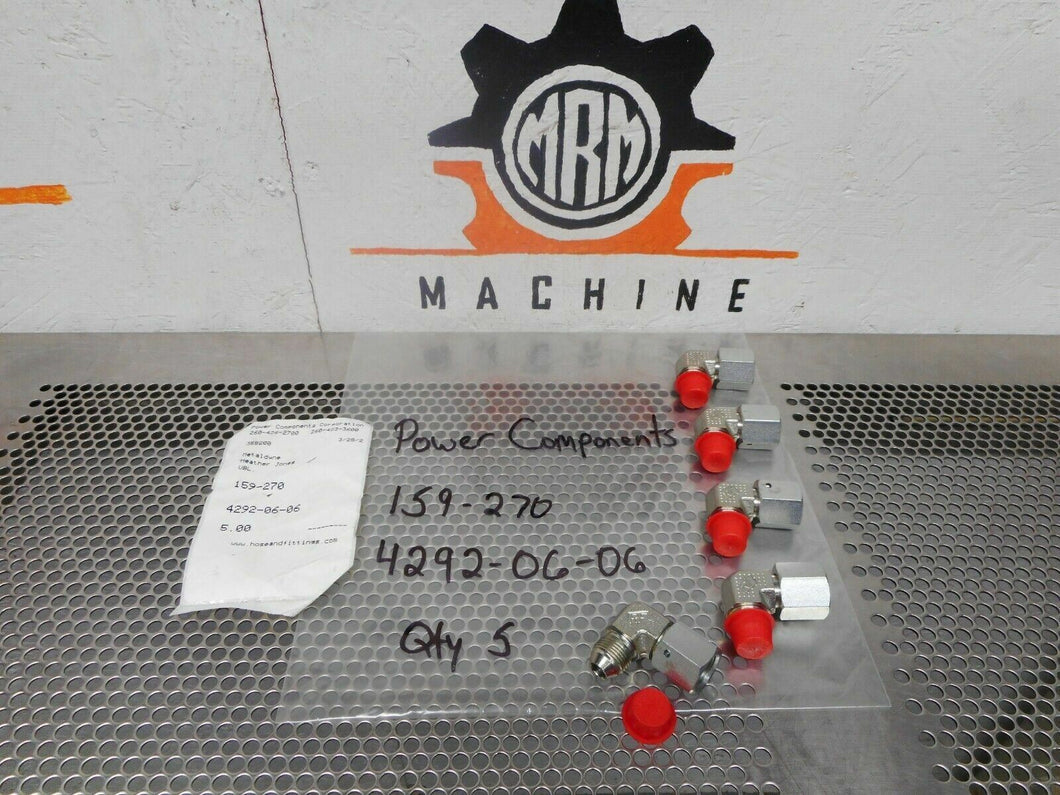 Power Components 159-270 4292-06-06 Hydraulic Male 90' E;bow New (Lot of 5)
