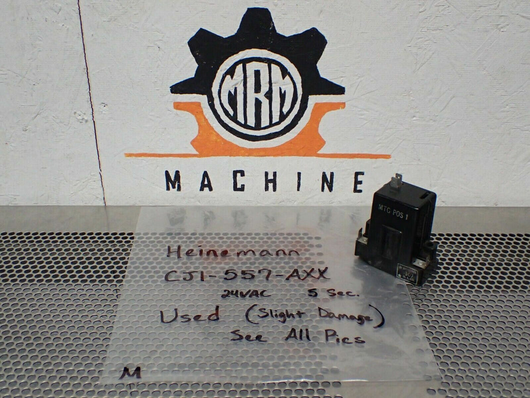 Heinemann CJ1-557-AXX SILIC-O-NETIC Relay 24VAC Time 5 Sec Used See All Pictures