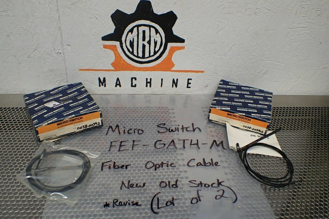 Honeywell Micro Switch FEF-GAT4-M Fiber Optic Cables New Old Stock (Lot of 2)