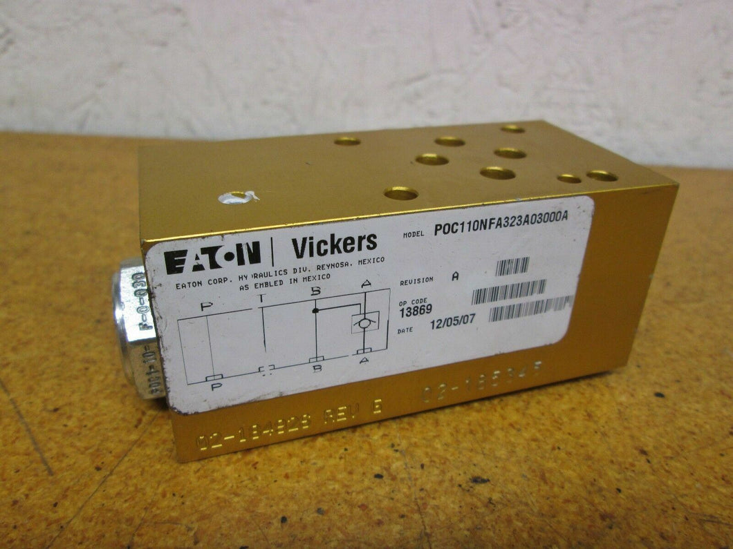 Eaton Vickers POC110NFA323A03000A 02-184926 Rev G Valve New Old Stock
