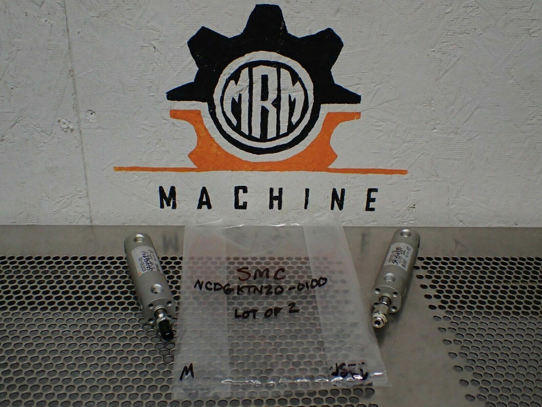 SMC NCDGKTN20-0100 Pneumatic Cylinders 145PSI Used With Warranty (Lot of 2)