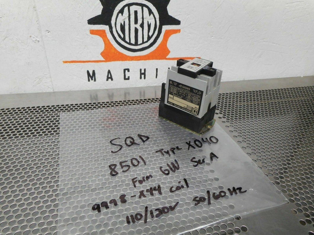 Square D 8501-X0-40 Form GW Ser A Control Relay 9998-X44 Coil 110/120V 50/60Hz