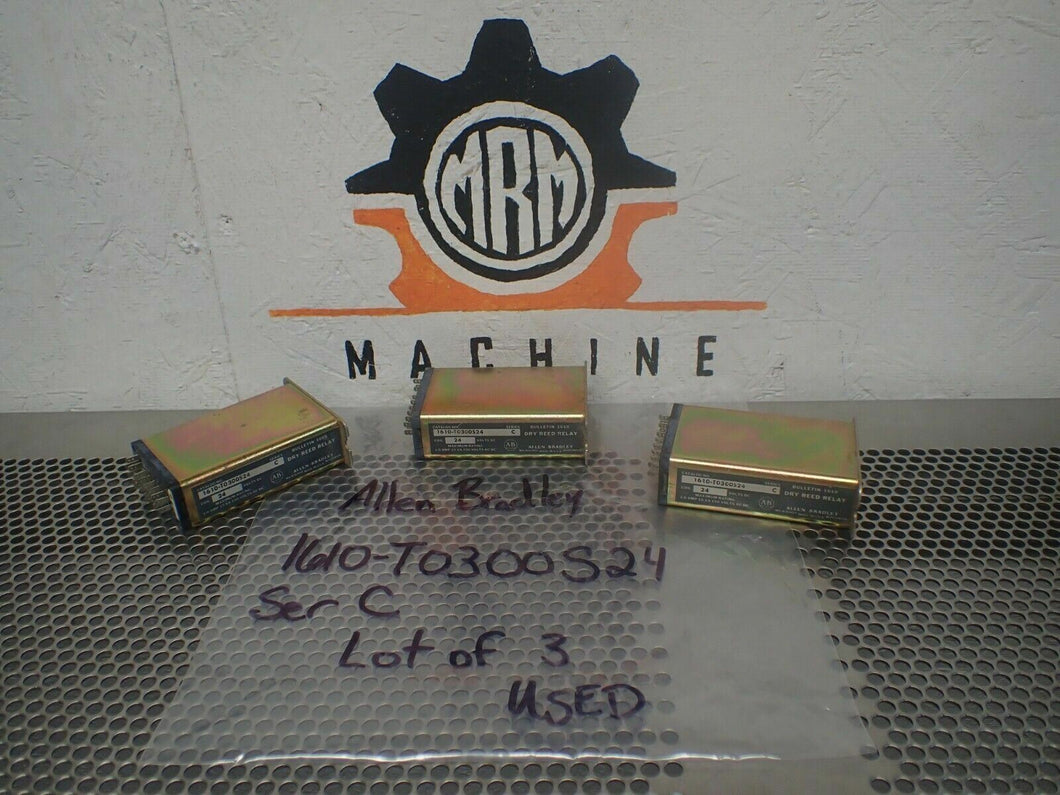 Allen Bradley 1610-T0300S24 Ser C Dry Reed Relays 24VDC Coil Used (Lot of 3)