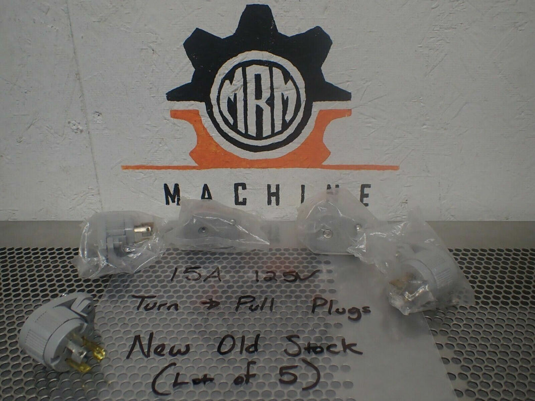 15A 125V Turn & Pull Plugs New Old Stock (Lot of 5) Fast Free Shipping