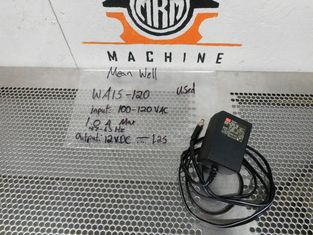 Mean Well WA15-120 Power Adapter Input 100-120VAC 1.0A 47-63Hz Output 12VDC-1.25