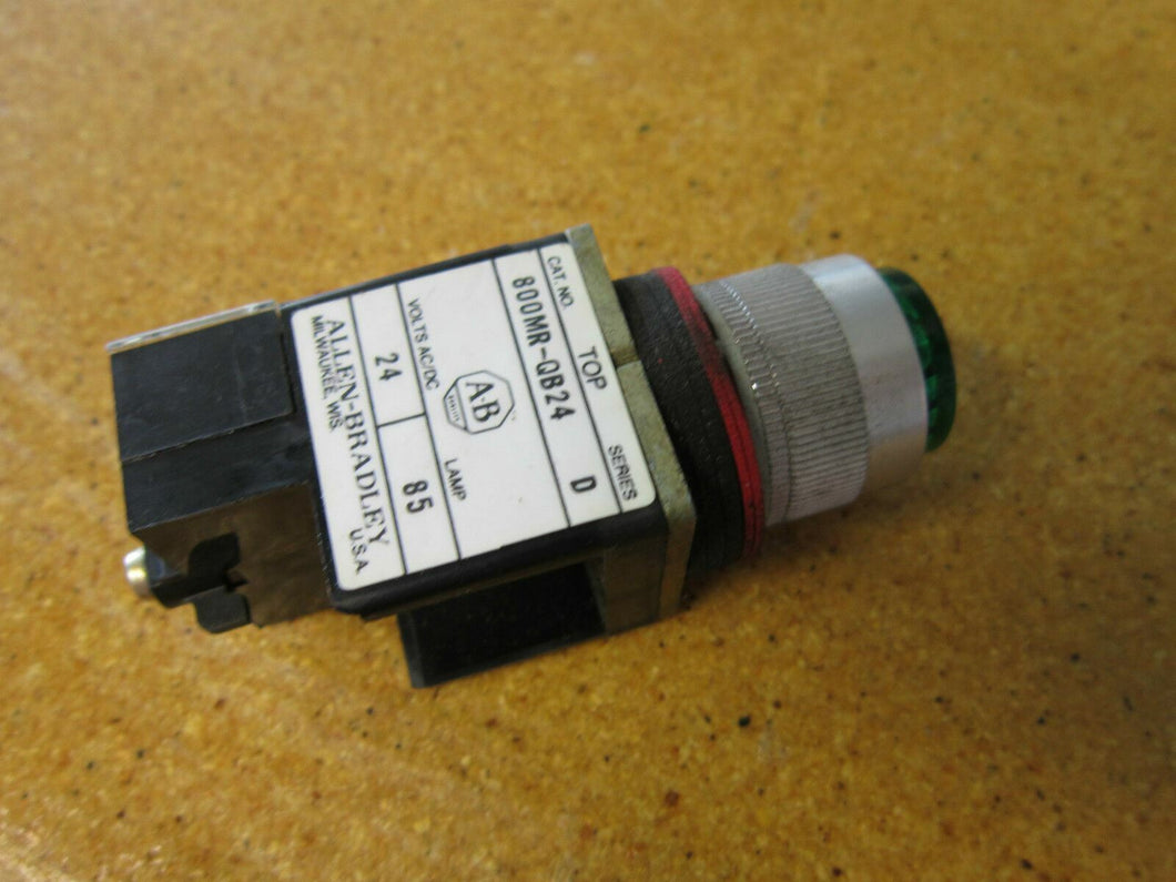Allen Bradley 800MR-QB24 Ser D Illuminated Green Pushbutton Used With Warranty