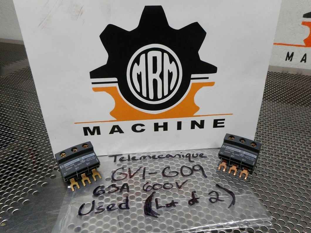 Telemecanique GV1-G09 Starter Terminal Blocks 63A 600V Used Warranty (Lot of 2)