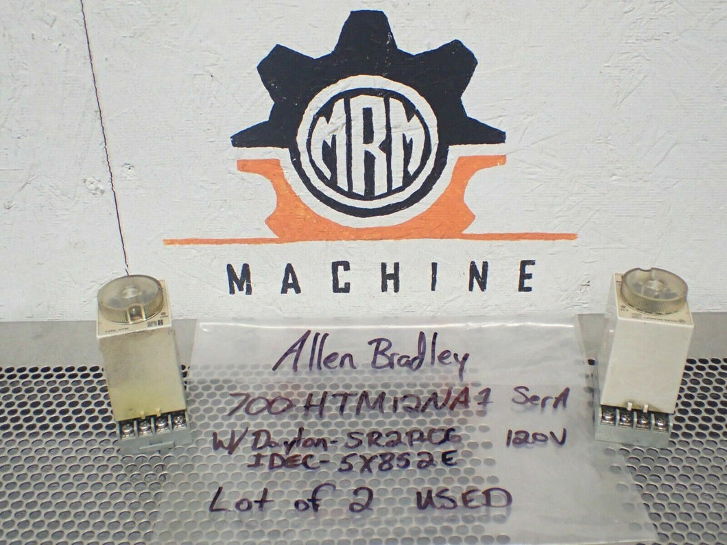 Allen Bradley 700-HTM12NA1 Ser A Relays 0-60Sec W/ Idec SR2P-02 & Dayton 5X852E