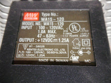 Load image into Gallery viewer, Mean Well WA15-120 Power Adapter Input 100-120VAC 1.0A 47-63Hz Output 12VDC-1.25
