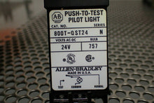 Load image into Gallery viewer, Allen Bradley 800T-QST24 Ser N Push-To-Test Pilot Light 24V No Lens (Lot of 3)
