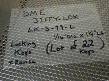 Load image into Gallery viewer, DME Jiffy-Lok LK-3-11-L Locking Keys 1/16&quot; Dia x 1/14&quot; New (Lot of 22 Keys)
