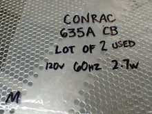Load image into Gallery viewer, CONRAC 635A CB 360005A 120V 60Hz Type 117 J15AAB29 Motor 1/2RPM Used (Lot of 2)
