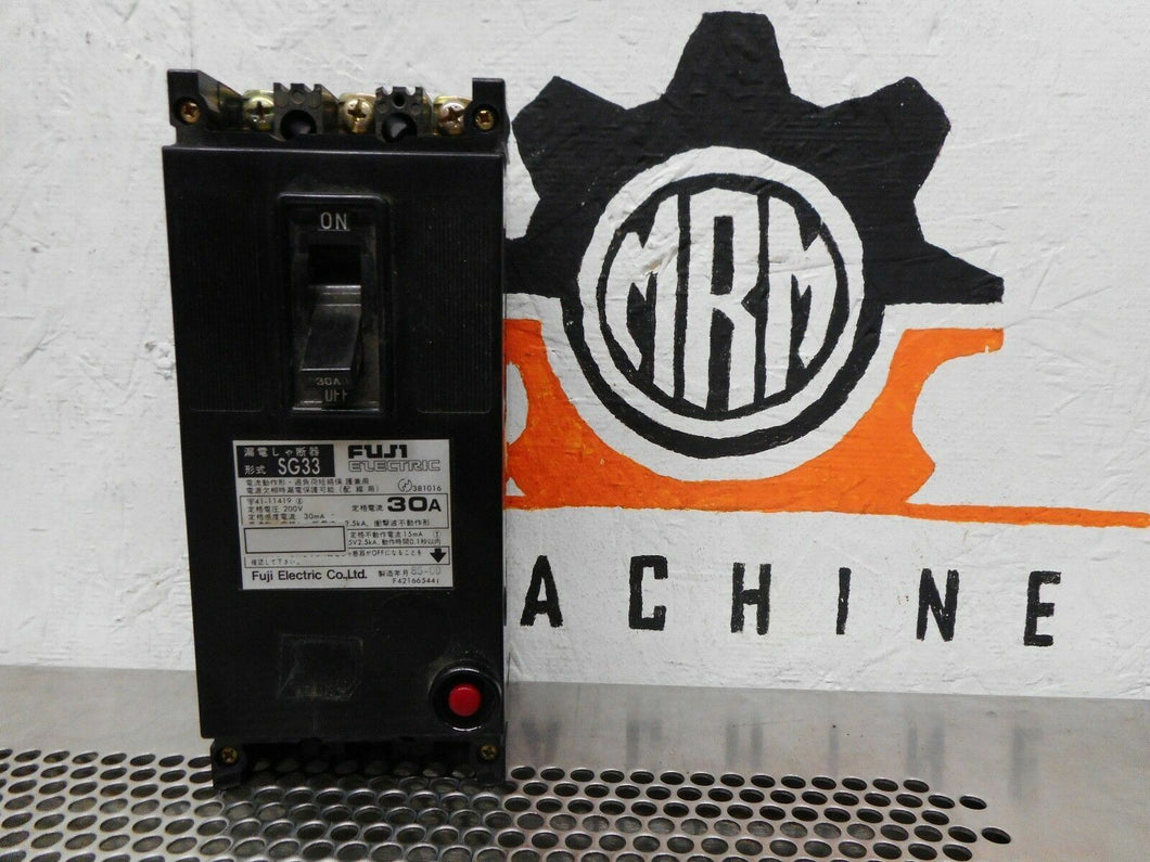 Fuji Electric SG33 30A Circuit Breaker 3 Pole Used With Warranty