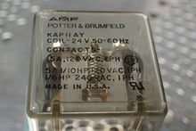 Load image into Gallery viewer, Potter &amp; Brumfield KAP11AY Relay 24V 50/60Hz Coil W/ RS8 Base Used (Lot of 5)
