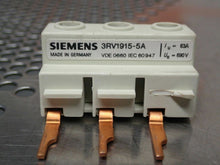 Load image into Gallery viewer, Siemens 3RV1915-5A 65A 600VAC Buss Bar Feeder Used With Warranty
