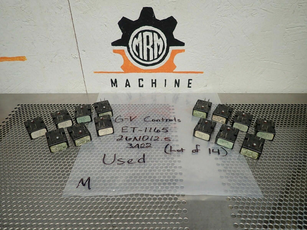 G-V Controls ET-1165 26N012.5 3A22 Quick Connect Thermal Relays Used (Lot of 14)