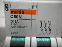 Load image into Gallery viewer, Merlin Gerin 24602 C60N D16A Circuit Breaker 16A 415V 3 Pole Used With Warranty
