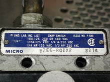 Load image into Gallery viewer, Micro Switch BZE6-RQ8X2 Limit Switch 15A 125, 250 Or 480VAC Used With Warranty
