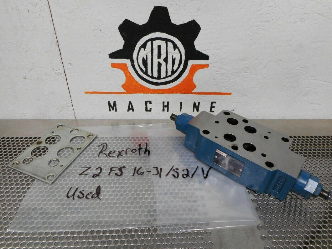 Rexroth Z2 FS 16-31/S2/V R900473688 Valve & Plate Used Nice Shape With Warranty