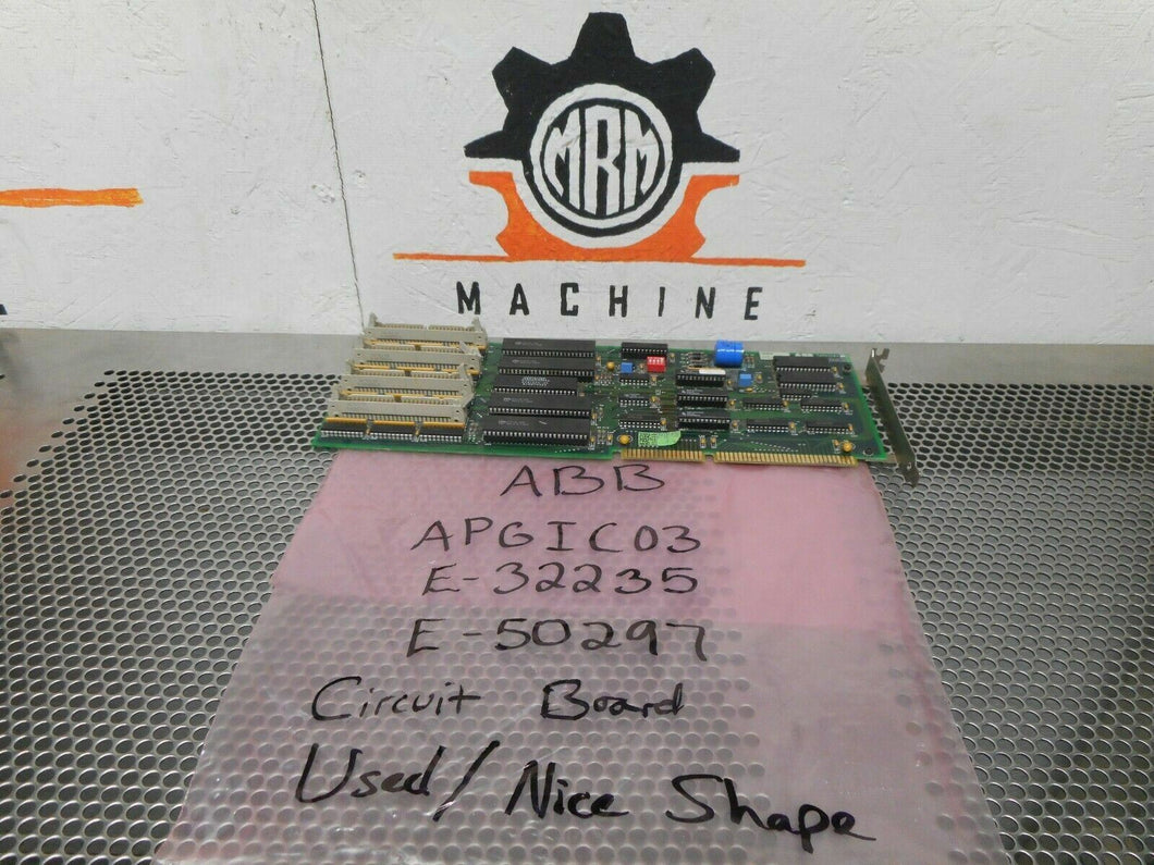 ABB APGIC03 E-32235 E-50297 Interface Board Used With Warranty