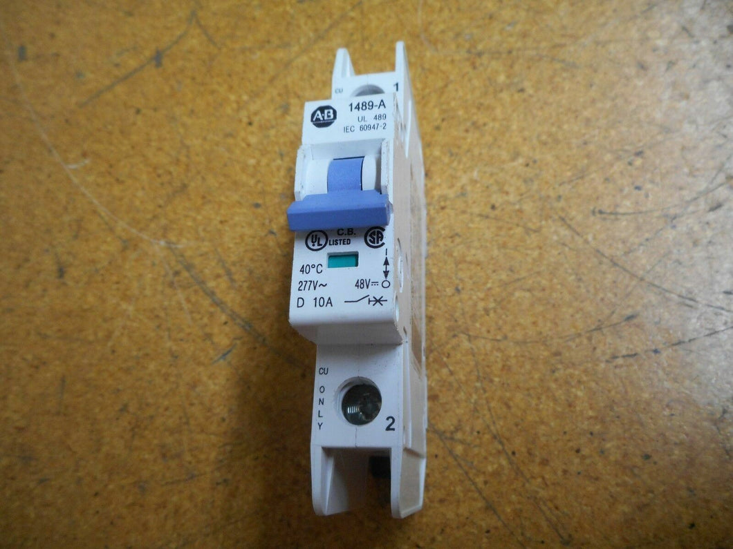 Allen Bradley 1489-A1D100 Ser A Circuit Breaker 1P 277V 50/60Hz Gently Used