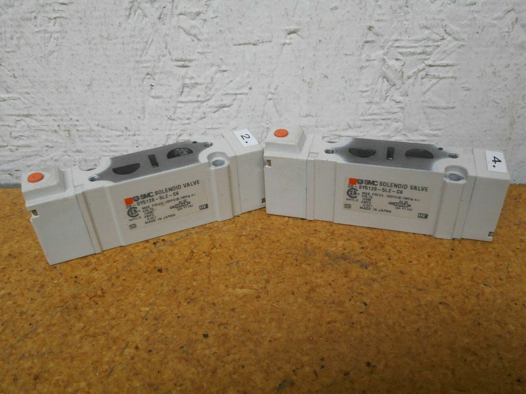 SMC 30-SY5120-5LZ-C6 Solenoid Valves 100PSI 0.7MPa 24VDC Used (Lot of 2)