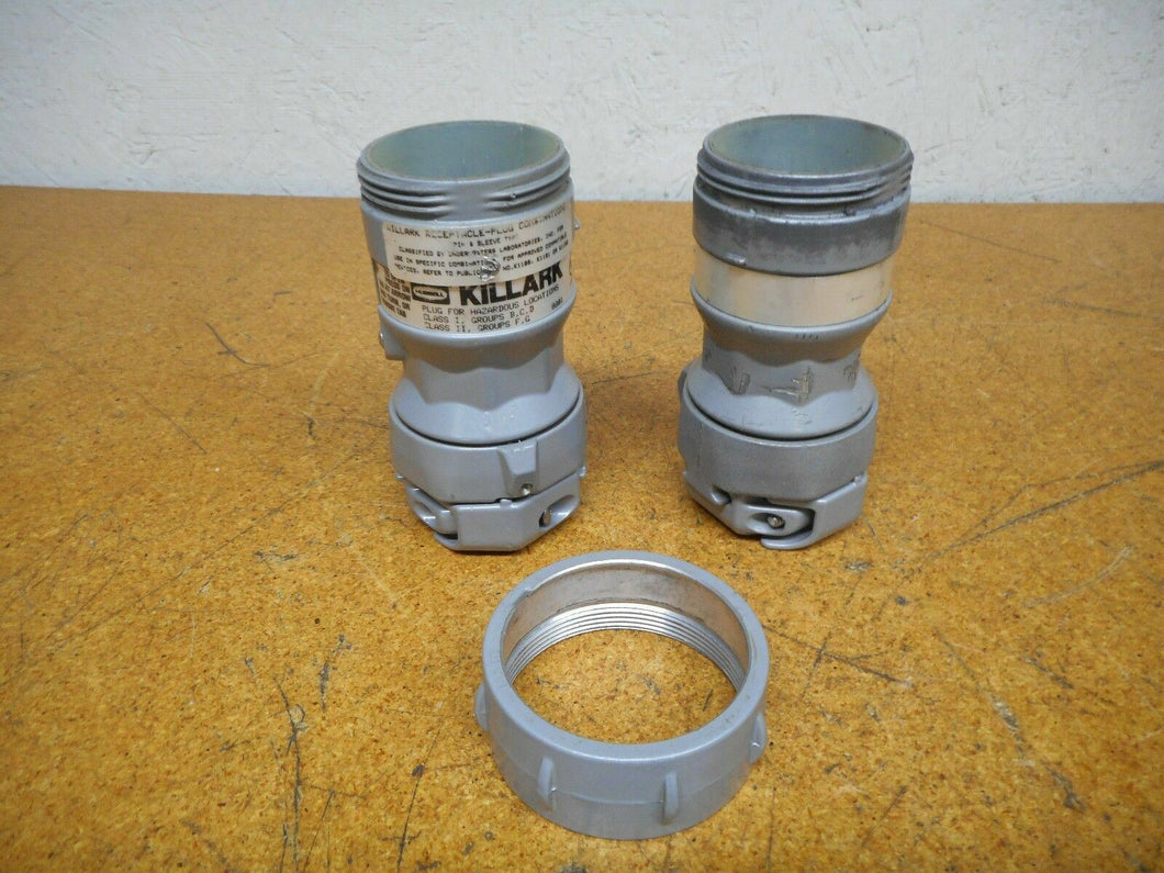Hubbell Killark VP3375 Plug Housings Only 30A 3W 3P 250VDC 600VAC 50-400Hz Used