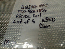Load image into Gallery viewer, 212D10-499B 007-9822856 Relays 22VDC Coil Used With Warranty (Lot of 6) See Pics
