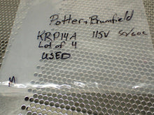 Load image into Gallery viewer, Potter &amp; Brumfield KRP14A 115V 50/60C Relays Used With Warranty (Lot of 4)
