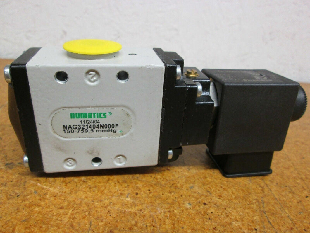 Numatics NAG321404N00F 150-759.5MMHG Valve With DB-0502-U 24V 11W Solenoid Coil