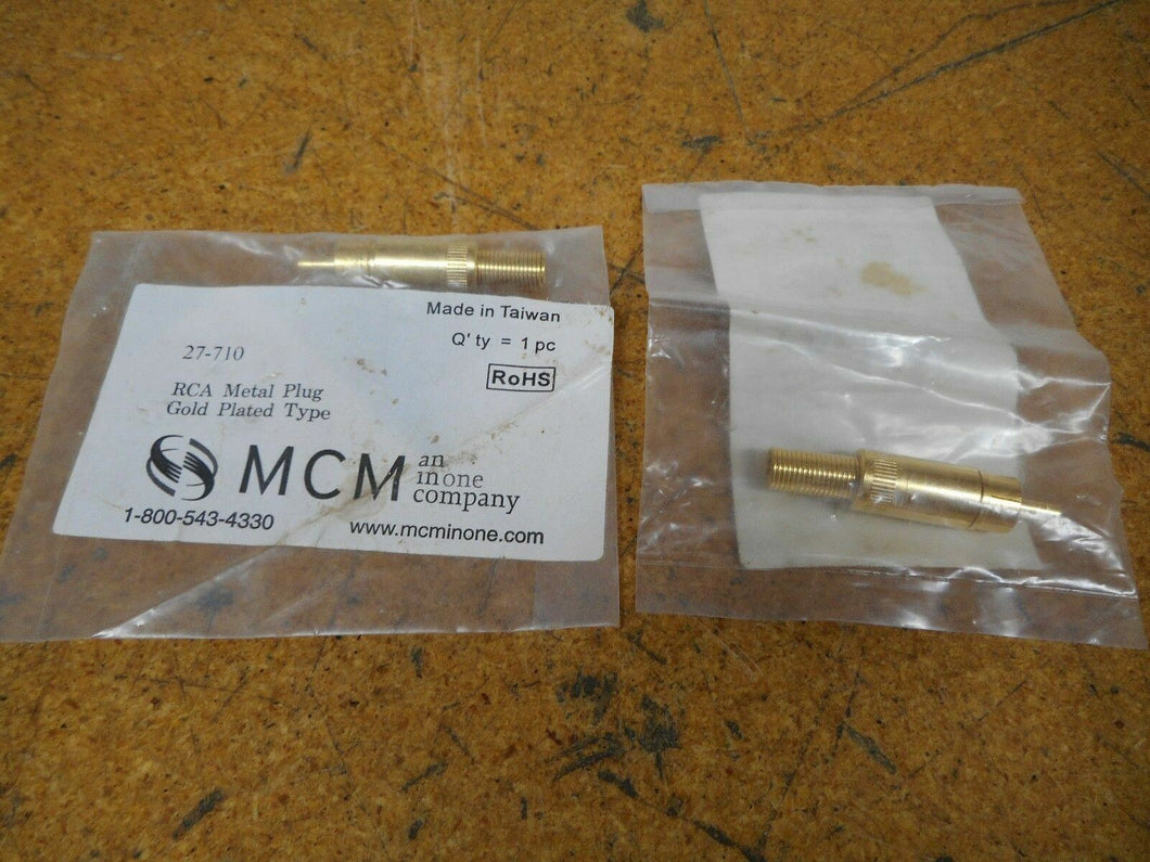 MCM 27-710 RCA Metal Plug Gold Plated Type New (Lot of 2)