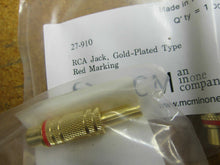 Load image into Gallery viewer, MCM 27-910 RCA Jack Gold Plated Type Red Marking NEW (Lot of 4)
