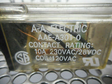 Load image into Gallery viewer, AA Electric AAE-A301-0 Relay 10A 230VAC 28VDC Coil 120VAC Omron PF113A-E Base

