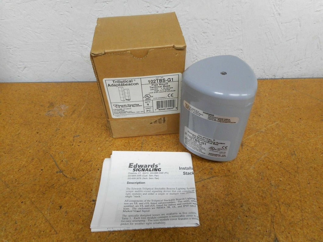 Edwards Signaling 102TBS-G1 24VDC 1.75A Triliptical Adaptabeacon Pipe Mount Base